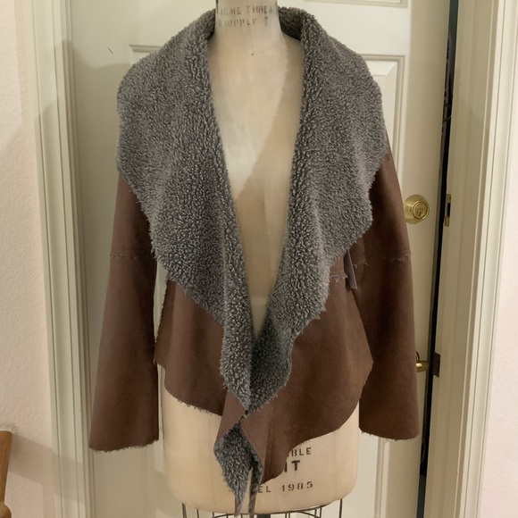 Dylan Embossed Faux Suede (vegan) pile coat - Picture 1 of 7